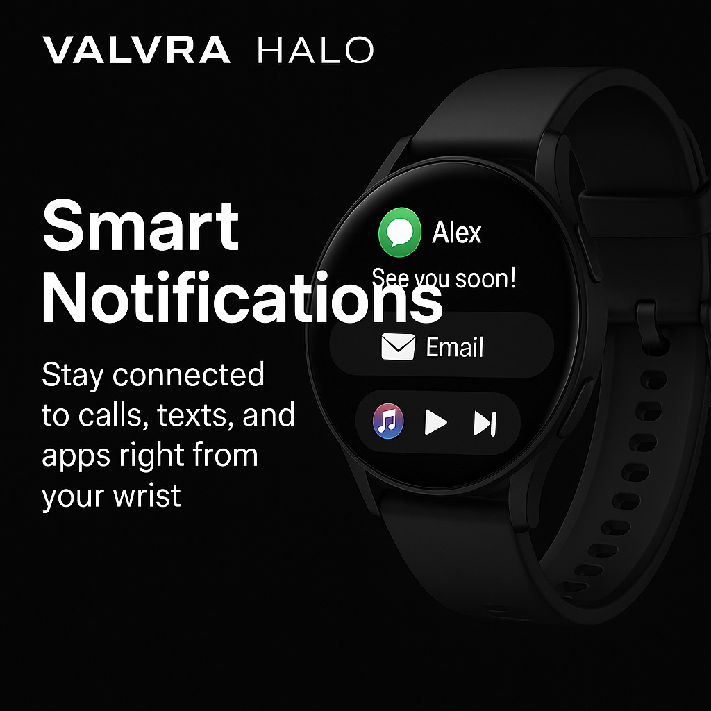 Halo Series – Smart Bluetooth Watch with Call, Fitness & Music Control
