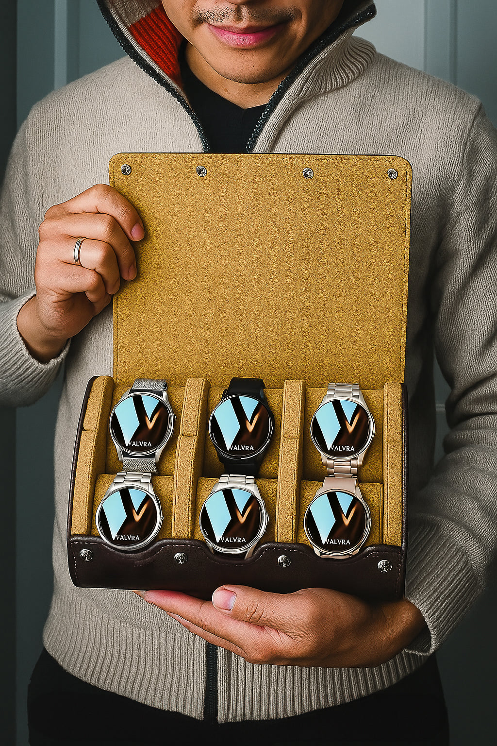 VALVRA™ Reserve Case – 6 Slot Watch Roll Display
